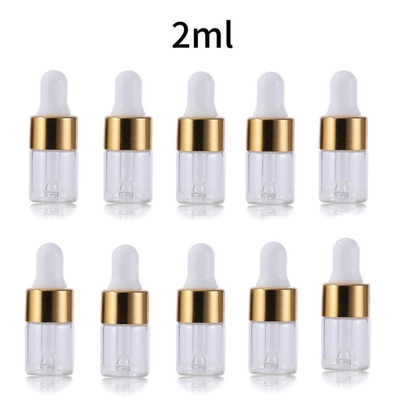 10pcs Clear Glass Dropper Vials for Essential Oils Perfume - Travel Size