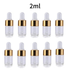10pcs Clear Glass Dropper Vials for Essential Oils Perfume - Travel Size