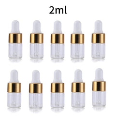 10pcs Clear Glass Dropper Vials for Essential Oils Perfume - Travel Size