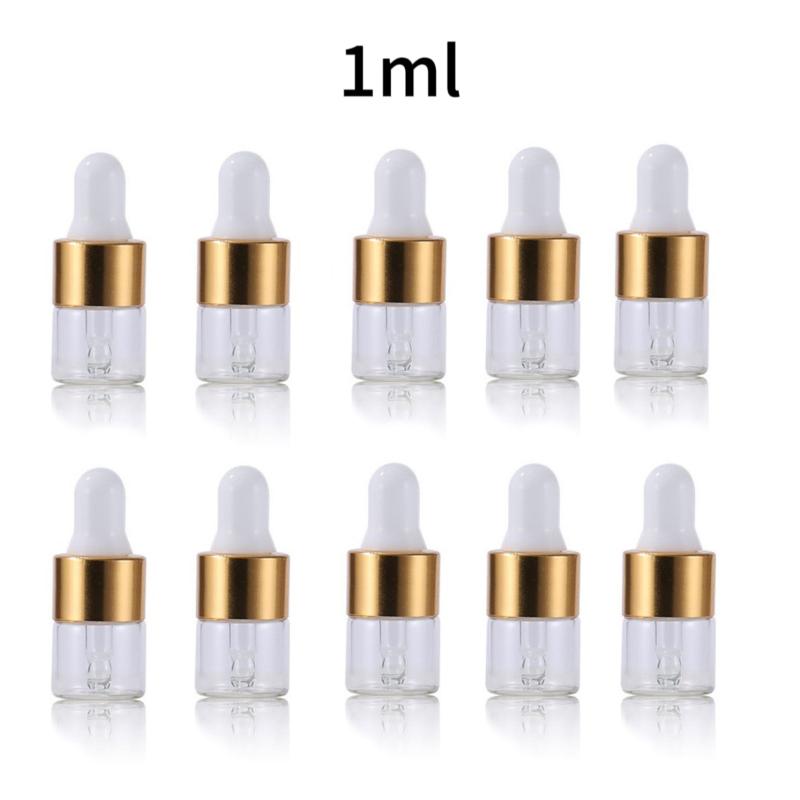 10pcs Clear Glass Dropper Vials for Essential Oils Perfume - Travel Size