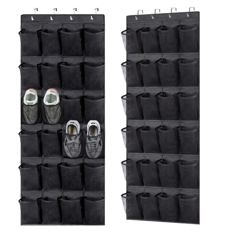 Over The Door Shoe Organizer Storage Bag with 24 Large Pockets