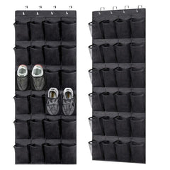 Over The Door Shoe Organizer Storage Bag with 24 Large Pockets
