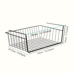 1pc Storage Basket Under Shelf Multifunctional Office Wardrobe Hanging Basket
