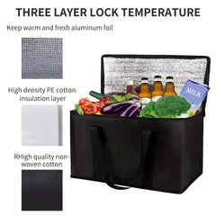 Large Insulated Food Bag Reusable Grocery Cooler Tote