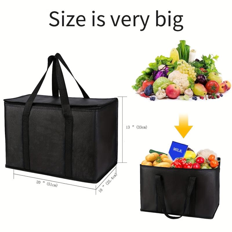 Large Insulated Food Bag Reusable Grocery Cooler Tote