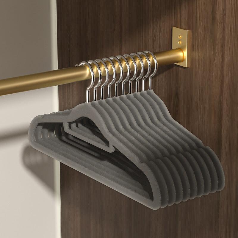 5pcs Velvet Hangers Non Slip Flocked Trouser Skirt Hanger Closet Storage Hook
