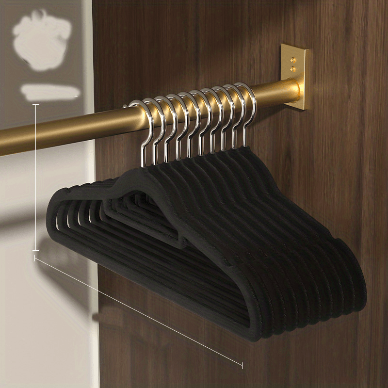 5pcs Velvet Hangers Non Slip Flocked Trouser Skirt Hanger Closet Storage Hook