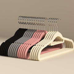 5pcs Velvet Hangers Non Slip Flocked Trouser Skirt Hanger Closet Storage Hook