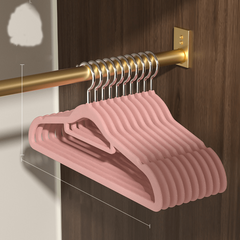 5pcs Velvet Hangers Non Slip Flocked Trouser Skirt Hanger Closet Storage Hook