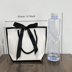 10pcs Bowknot Decor Tote Bag Large Capacity Paper Handbag B