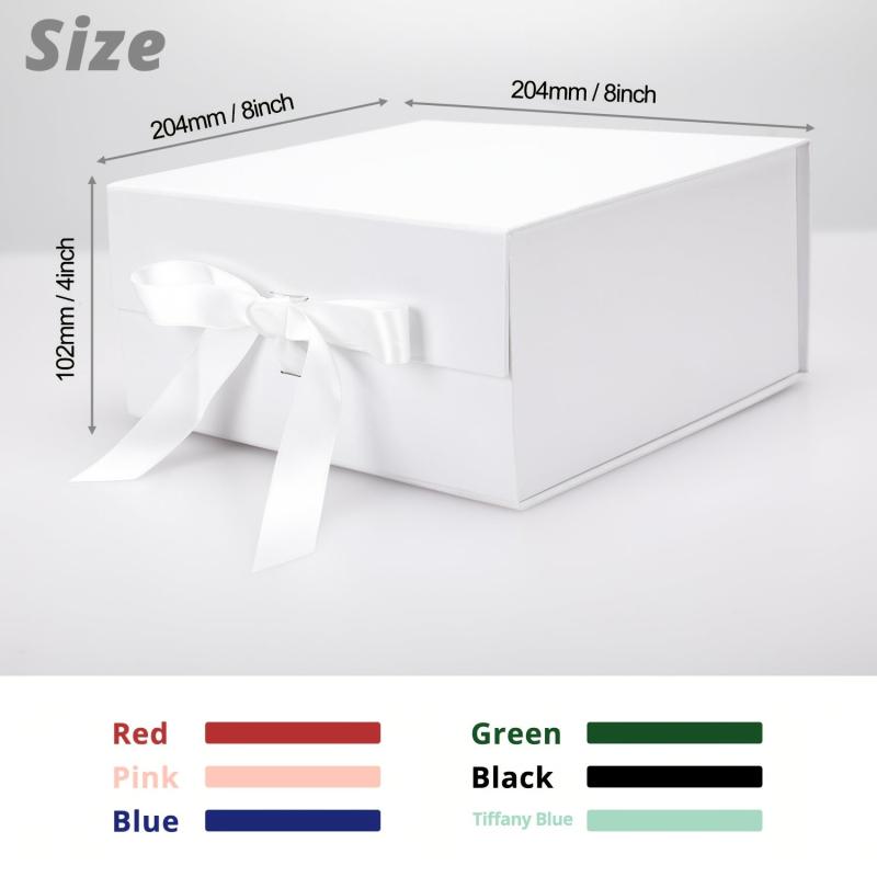 Gift Box - Magnetic Lid & Ribbon - 32x20x10 cm - Christmas Birthdays Weddings