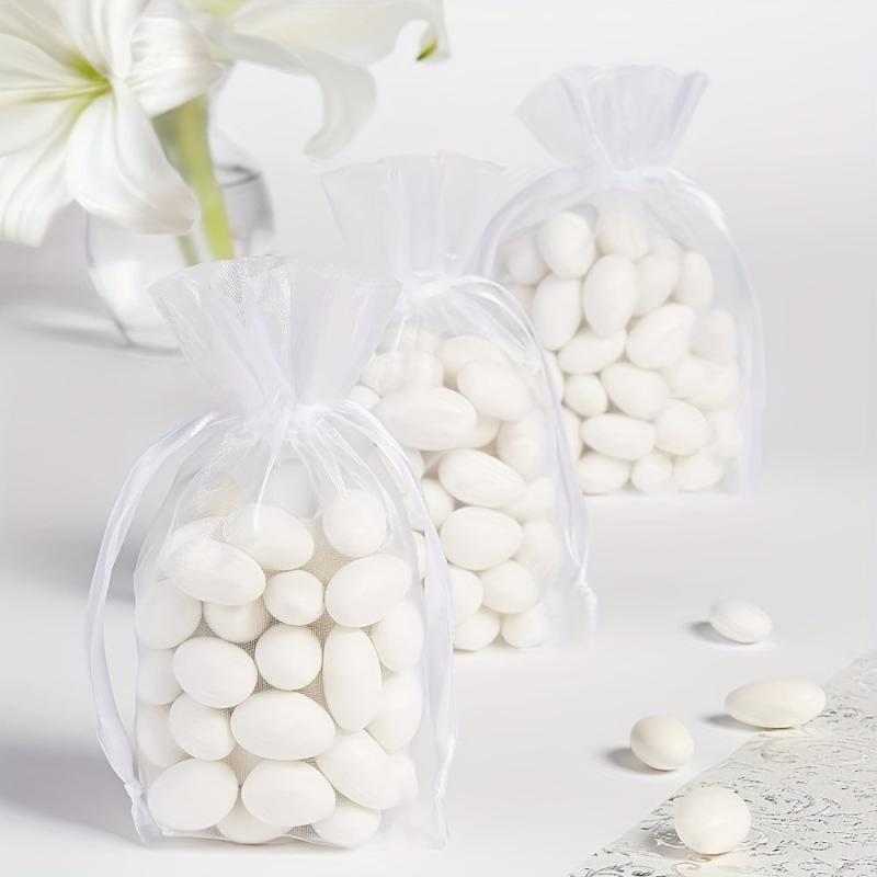 20 Pack 5 X 7 Inch Organza Bags Drawstring Sheer Pouch Christmas Wedding Favor
