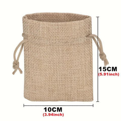 50pcs Burlap & Jute Bags Drawstring Gift Bags Jewelry Bags Ornaments Hemp Bags