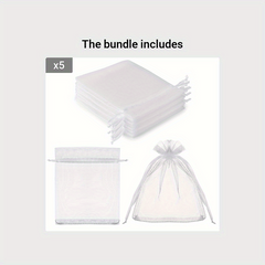 10pcs Sheer Organza Bags 8x11 Mesh Drawstring Small Jewelry Makeup Favor Bags
