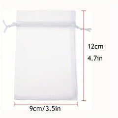 10pcs Sheer Organza Bags 8x11 Mesh Drawstring Small Jewelry Makeup Favor Bags