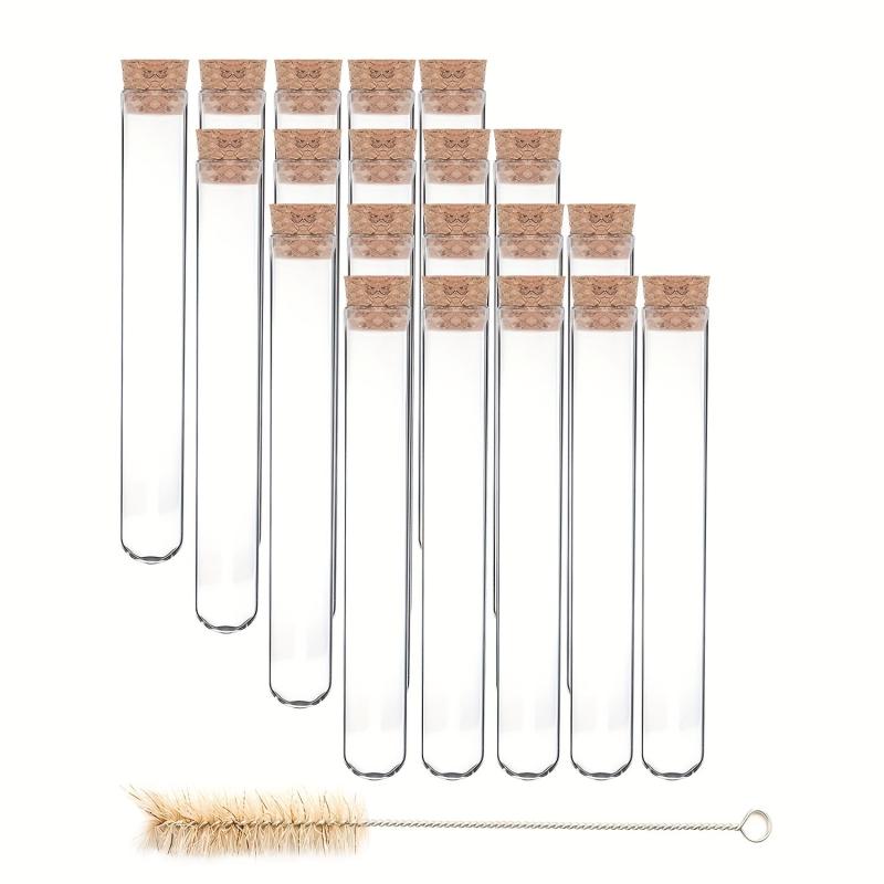 35ml Round Bottom Glass Test Tube Sub Bottle Transparent Cork Control Bottle