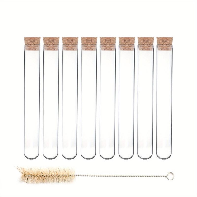 35ml Round Bottom Glass Test Tube Sub Bottle Transparent Cork Control Bottle