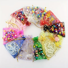 10pcs 50pcs Mixed Moon Star Organza Bags Wedding Party Cookie Bags