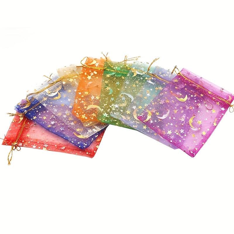 10pcs 50pcs Mixed Moon Star Organza Bags Wedding Party Cookie Bags