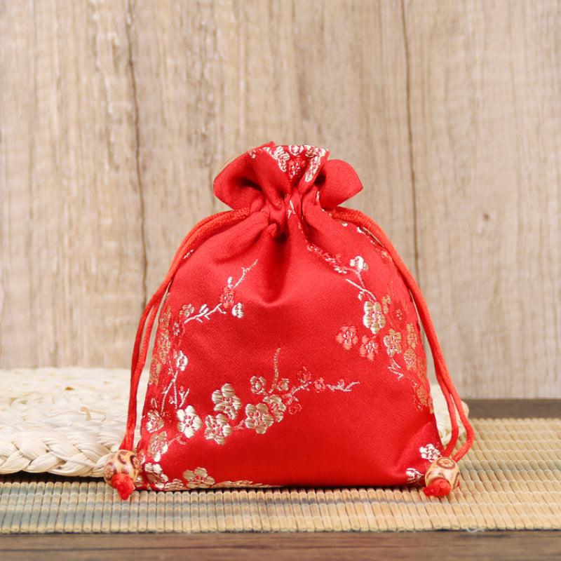Chinese Style Double Layer Brocade Jewelry Bag 12x4x7.5in