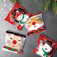 50pcs Christmas Snowman & Santa Goodie Bags for Beer & Snack Packaging