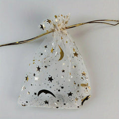 20pcs Moon Star Organza Gift Bags - Pure Purple - Wedding Party Favors