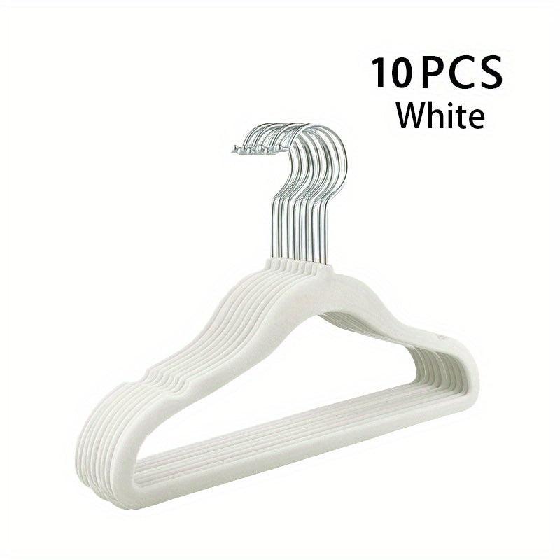 10pcs Small Flocking Hangers Non Slip Wardrobe Storage