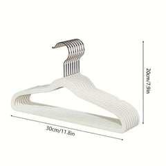 10pcs Small Flocking Hangers Non Slip Wardrobe Storage