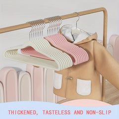 10pcs Small Flocking Hangers Non Slip Wardrobe Storage