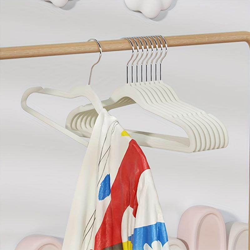 10pcs Small Flocking Hangers Non Slip Wardrobe Storage