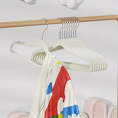 10pcs Small Flocking Hangers Non Slip Wardrobe Storage