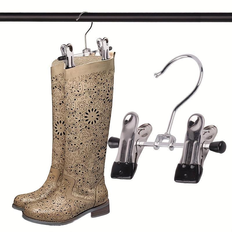 Boot Hangers With Clips Double Adjustable Clips Boot Rack Organizer
