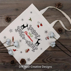 5 Pack Cotton Tote Bag Lightweight Reusable Grocery Shopping Bags