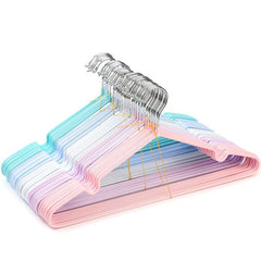 10pcs Set Metal PVC Non Slip Clothes Hangers for Clothing Stores