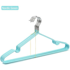 10pcs Set Metal PVC Non Slip Clothes Hangers for Clothing Stores