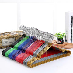 10pcs Set Metal PVC Non Slip Clothes Hangers for Clothing Stores