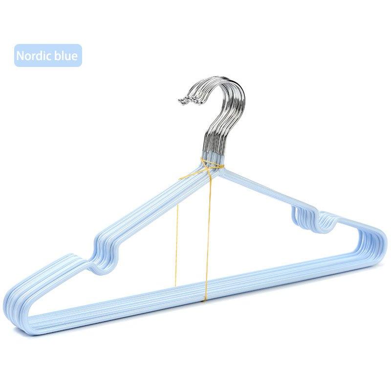 10pcs Set Metal PVC Non Slip Clothes Hangers for Clothing Stores