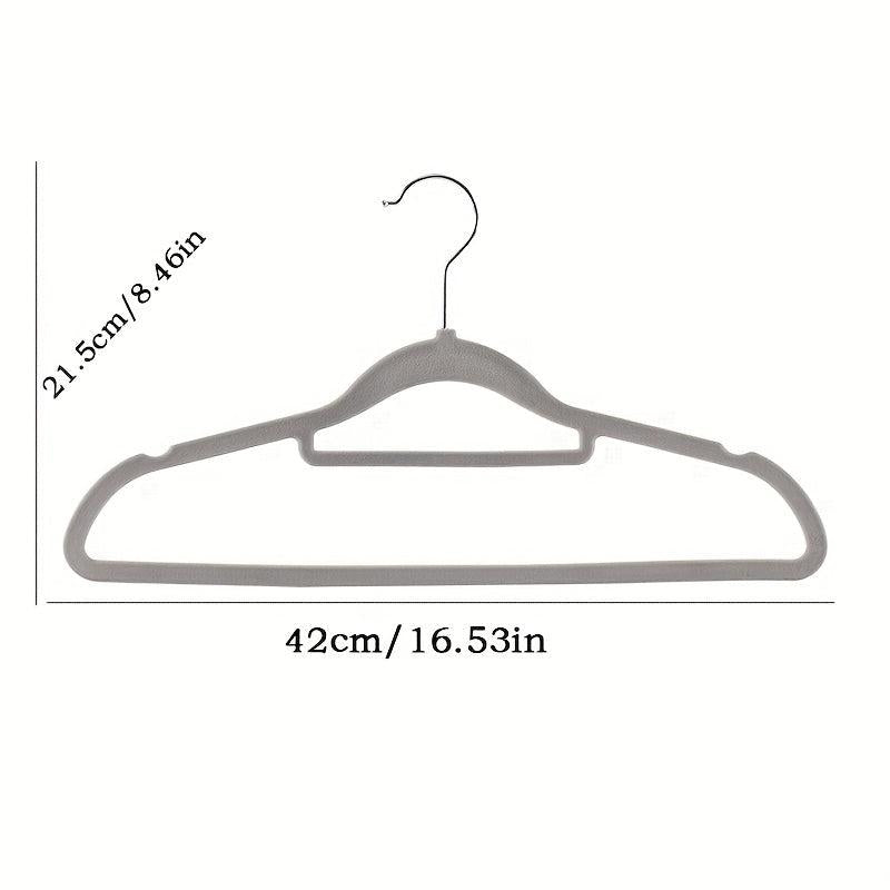 10pcs Flocking Rack Organizer Non-slip Shoulder Hanger For Hanging Clothes