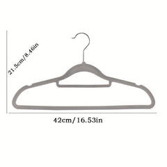 10pcs Flocking Rack Organizer Non-slip Shoulder Hanger For Hanging Clothes