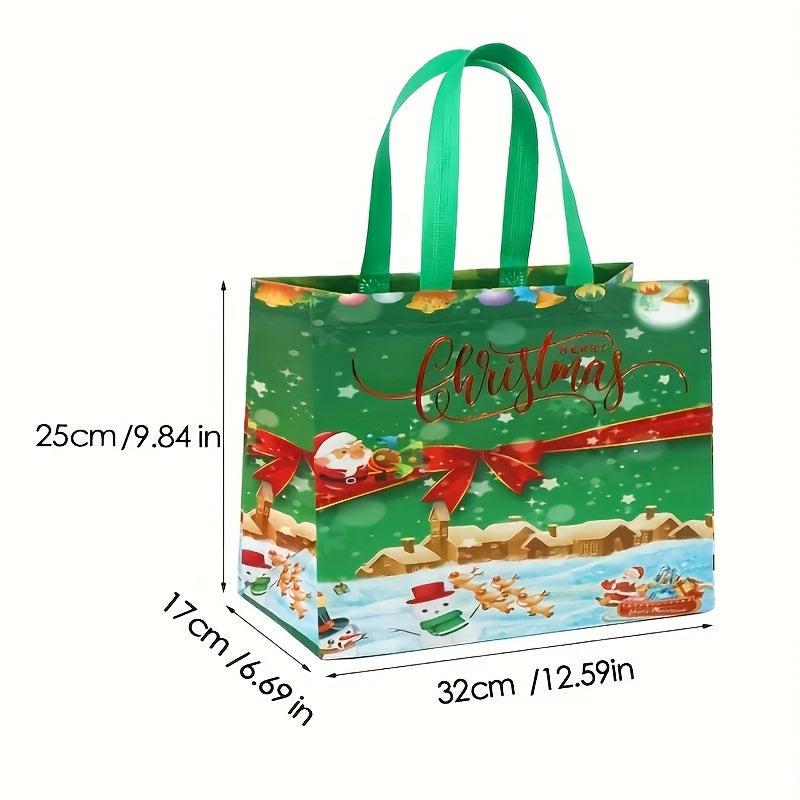 5pcs Christmas Wrapping Bag Large Capacity Portable Folding Tote Bag