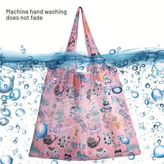 Reusable Grocery Bags With Handles Foldable Washable Shopping Tote Bag