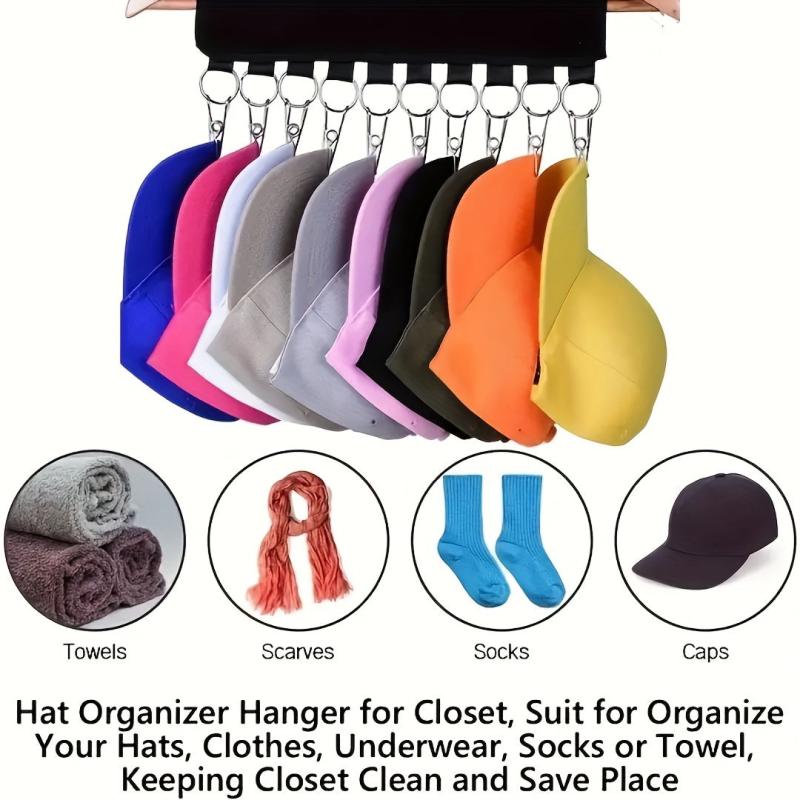 Portable Plastic Mesh Holder With 10 Clips Hat Holder Hat Storage Rack