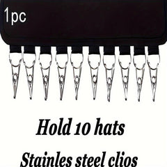 Portable Plastic Mesh Holder With 10 Clips Hat Holder Hat Storage Rack