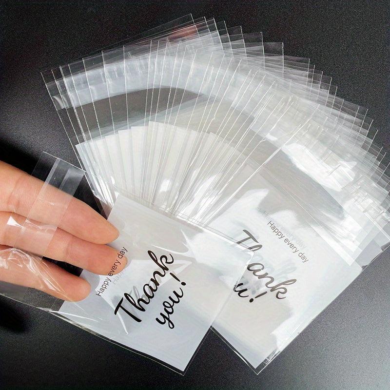 100pcs Thank You Printed Gift Bags Self-sealing Opp Bags