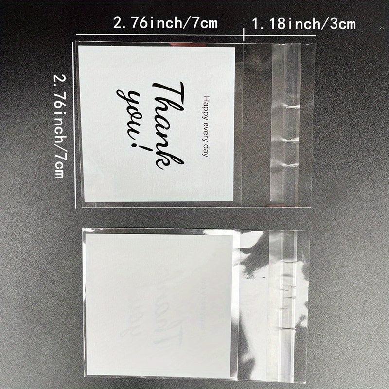 100pcs Thank You Printed Gift Bags Self-sealing Opp Bags