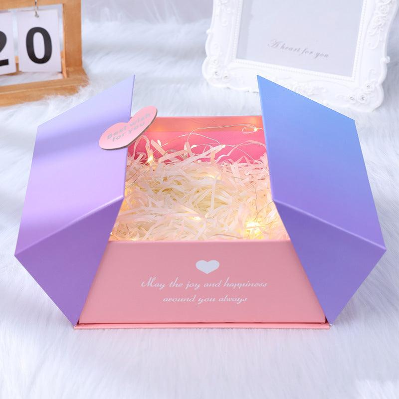 1pc Creative Gradient Gift Bag Shopping Bags for Party Birthday Wedding