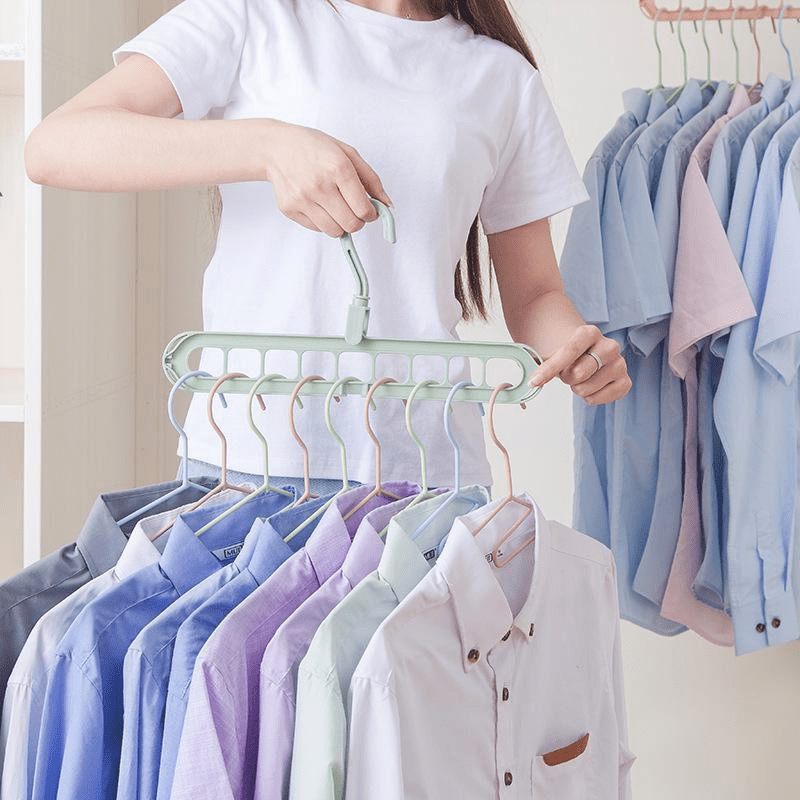 9 Hole 360 Rotating Magic Hangers for Closet Space Maximize