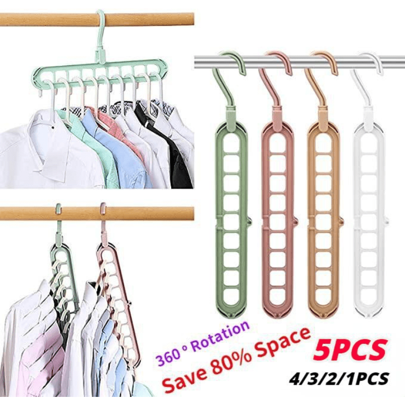 9 Hole 360 Rotating Magic Hangers for Closet Space Maximize
