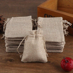 10pcs Drawstring Burlap Bag Jute Gift Bags DIY Wedding Favor Gift Bag Packaging
