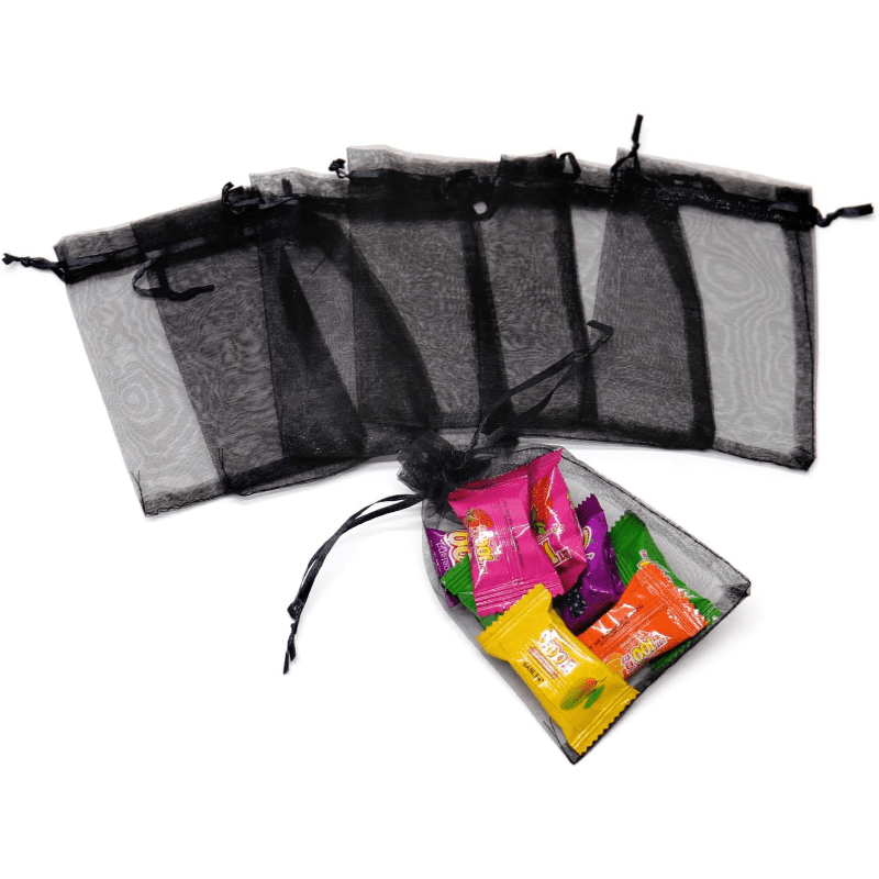 100pcs Organza Bags 10x15cm 12.7x17.78cm Drawstring Halloween Party Gift Bags